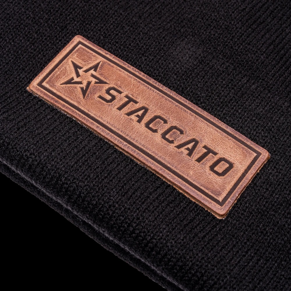 Staccato Leather Patch Beanie